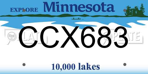 CCX683 Minnesota License Plate