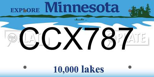 CCX787 Minnesota License Plate
