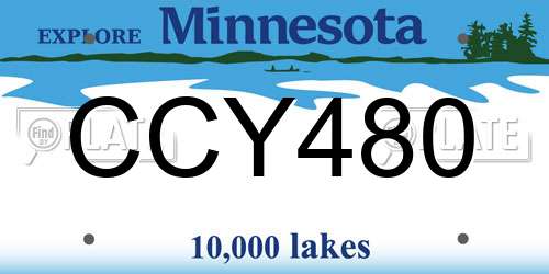 CCY480 Minnesota License Plate