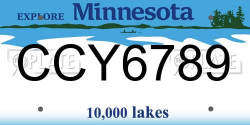 CCY6789 Minnesota License Plate