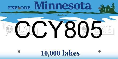 CCY805 Minnesota License Plate