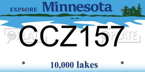 CCZ157 Minnesota License Plate