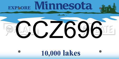 CCZ696 Minnesota License Plate