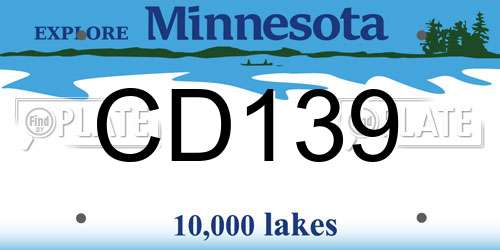 CD139 Minnesota License Plate