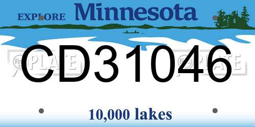 CD31046 Minnesota License Plate