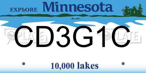 CD3G1C Minnesota License Plate