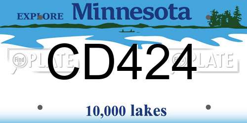 CD424 Minnesota License Plate