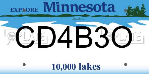 CD4B3O Minnesota License Plate