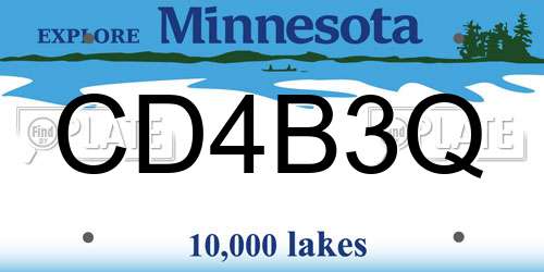 CD4B3Q Minnesota License Plate
