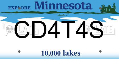 CD4T4S Minnesota License Plate