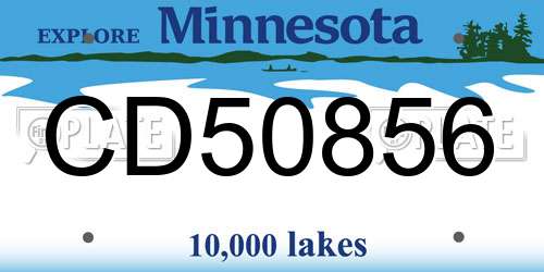 CD50856 Minnesota License Plate