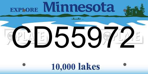 CD55972 Minnesota License Plate