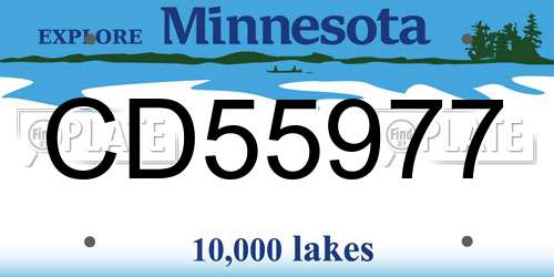 CD55977 Minnesota License Plate