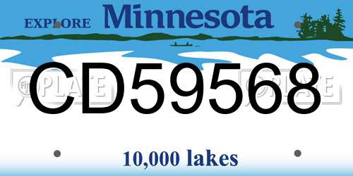 CD59568 Minnesota License Plate