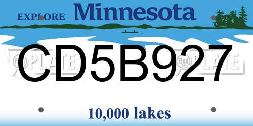 CD5B927 Minnesota License Plate
