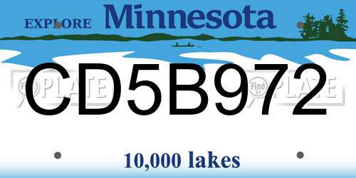 CD5B972 Minnesota License Plate
