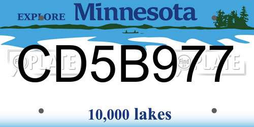 CD5B977 Minnesota License Plate