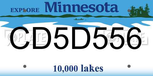 CD5D556 Minnesota License Plate