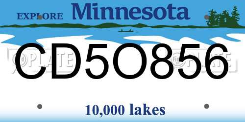 CD5O856 Minnesota License Plate