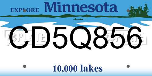 CD5Q856 Minnesota License Plate