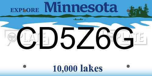 CD5Z6G Minnesota License Plate