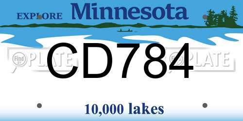 CD784 Minnesota License Plate
