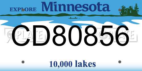 CD80856 Minnesota License Plate