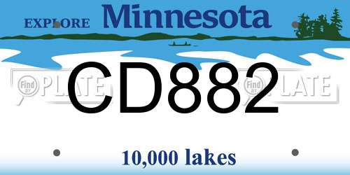 CD882 Minnesota License Plate