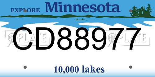 CD88977 Minnesota License Plate