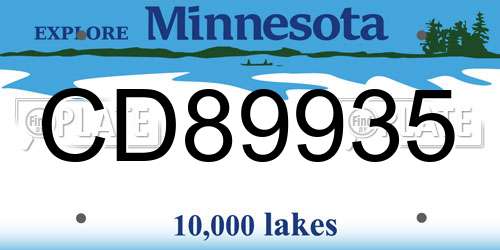 CD89935 Minnesota License Plate