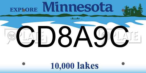 CD8A9C Minnesota License Plate