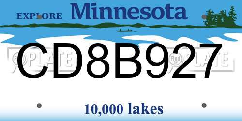 CD8B927 Minnesota License Plate