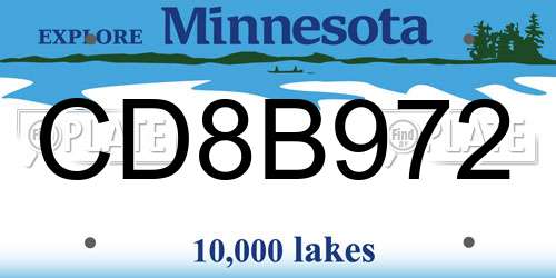 CD8B972 Minnesota License Plate