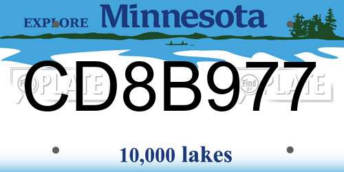 CD8B977 Minnesota License Plate