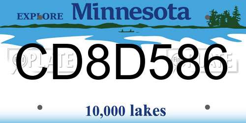 CD8D586 Minnesota License Plate