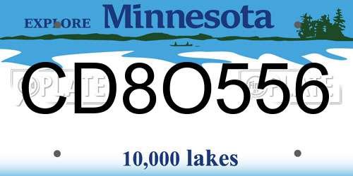 CD8O556 Minnesota License Plate