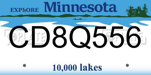 CD8Q556 Minnesota License Plate