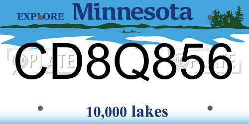 CD8Q856 Minnesota License Plate