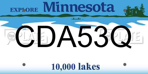 CDA53Q Minnesota License Plate