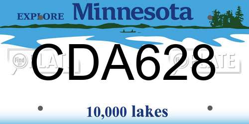 CDA628 Minnesota License Plate