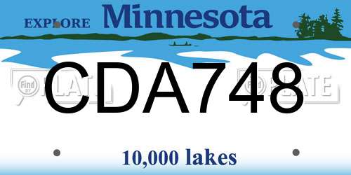 CDA748 Minnesota License Plate