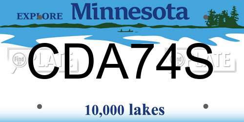CDA74S Minnesota License Plate