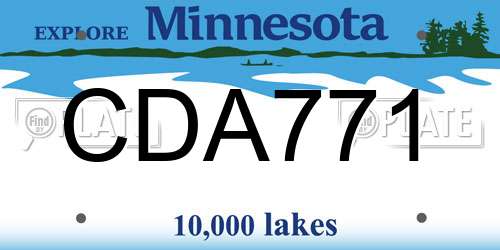 CDA771 Minnesota License Plate