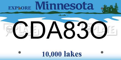 CDA83O Minnesota License Plate