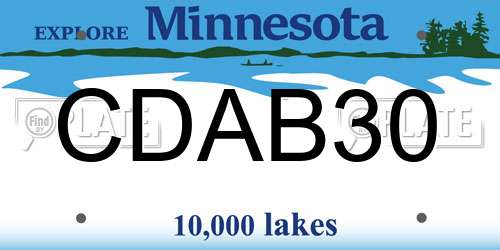 CDAB30 Minnesota License Plate
