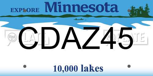 CDAZ45 Minnesota License Plate