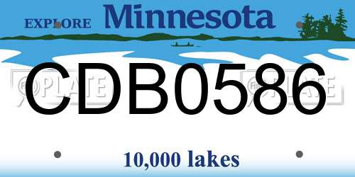 CDB0586 Minnesota License Plate