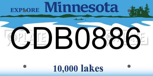 CDB0886 Minnesota License Plate