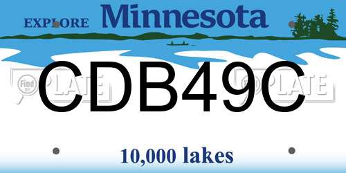 CDB49C Minnesota License Plate