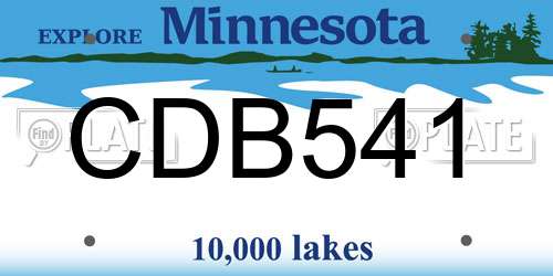 CDB541 Minnesota License Plate